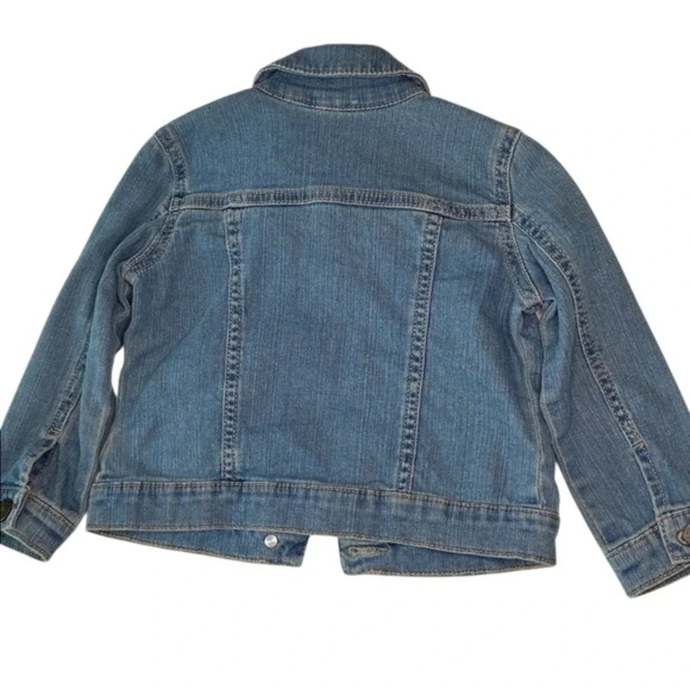 Carters Toddler Girls Blue Denim Jacket Red‎ Heart Detail Size 2T Medium Wash